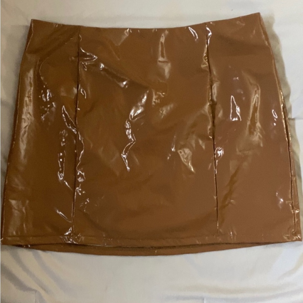 Brown latex skirt